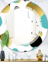 Gold and Blue Circles - Modern Round or Oval Wall Mirror - Triple C