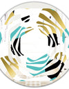 Gold and Blue Circles - Modern Round or Oval Wall Mirror - Whirl