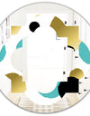 Gold and Blue Circles - Modern Round or Oval Wall Mirror - Quatrefoil