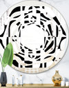 Monochrome Geometric Pattern VIII - Modern Round or Oval Wall Mirror - Whirl