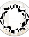 Monochrome Geometric Pattern VIII - Modern Round or Oval Wall Mirror - Quatrefoil