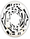Monochrome Geometric Pattern VIII - Modern Round or Oval Wall Mirror - Whirl