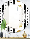 Retro Geometrical Abstract Minimal Pattern VII - Modern Round or Oval Wall Mirror - Triple C