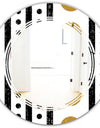 Retro Geometrical Abstract Minimal Pattern VII - Modern Round or Oval Wall Mirror - Triple C