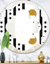 Retro Geometrical Abstract Minimal Pattern VII - Modern Round or Oval Wall Mirror - Quatrefoil