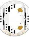 Retro Geometrical Abstract Minimal Pattern VII - Modern Round or Oval Wall Mirror - Quatrefoil