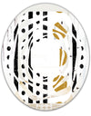 Retro Geometrical Abstract Minimal Pattern VII - Modern Round or Oval Wall Mirror - Whirl