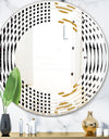Vertical Retro Geometrical Pattern I - Modern Round or Oval Wall Mirror - Wave