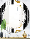 Vertical Retro Geometrical Pattern I - Modern Round or Oval Wall Mirror - Triple C