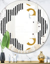 Vertical Retro Geometrical Pattern I - Modern Round or Oval Wall Mirror - Quatrefoil