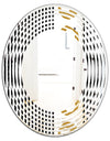 Vertical Retro Geometrical Pattern I - Modern Round or Oval Wall Mirror - Wave