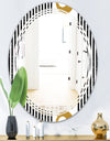 Vertical Retro Geometrical Pattern I - Modern Round or Oval Wall Mirror - Triple C