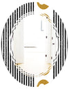 Vertical Retro Geometrical Pattern I - Modern Round or Oval Wall Mirror - Triple C
