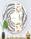 Vertical Retro Geometrical Pattern I - Modern Round or Oval Wall Mirror - Whirl