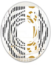 Vertical Retro Geometrical Pattern I - Modern Round or Oval Wall Mirror - Whirl