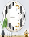 Vertical Retro Geometrical Pattern I - Modern Round or Oval Wall Mirror - Quatrefoil
