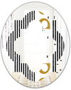 Vertical Retro Geometrical Pattern I - Modern Round or Oval Wall Mirror - Quatrefoil