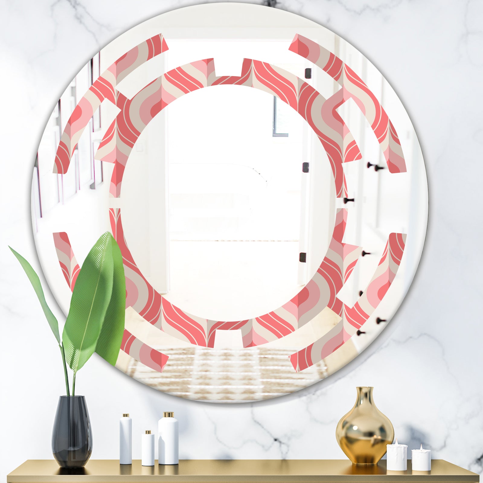 Retro Drop Design I - Modern Round or Oval Wall Mirror - Space