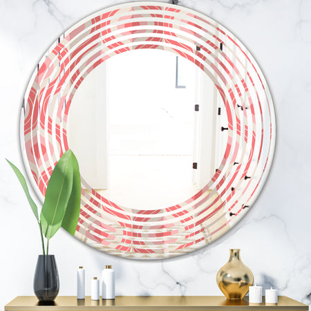Retro Drop Design I - Modern Round or Oval Wall Mirror - Wave