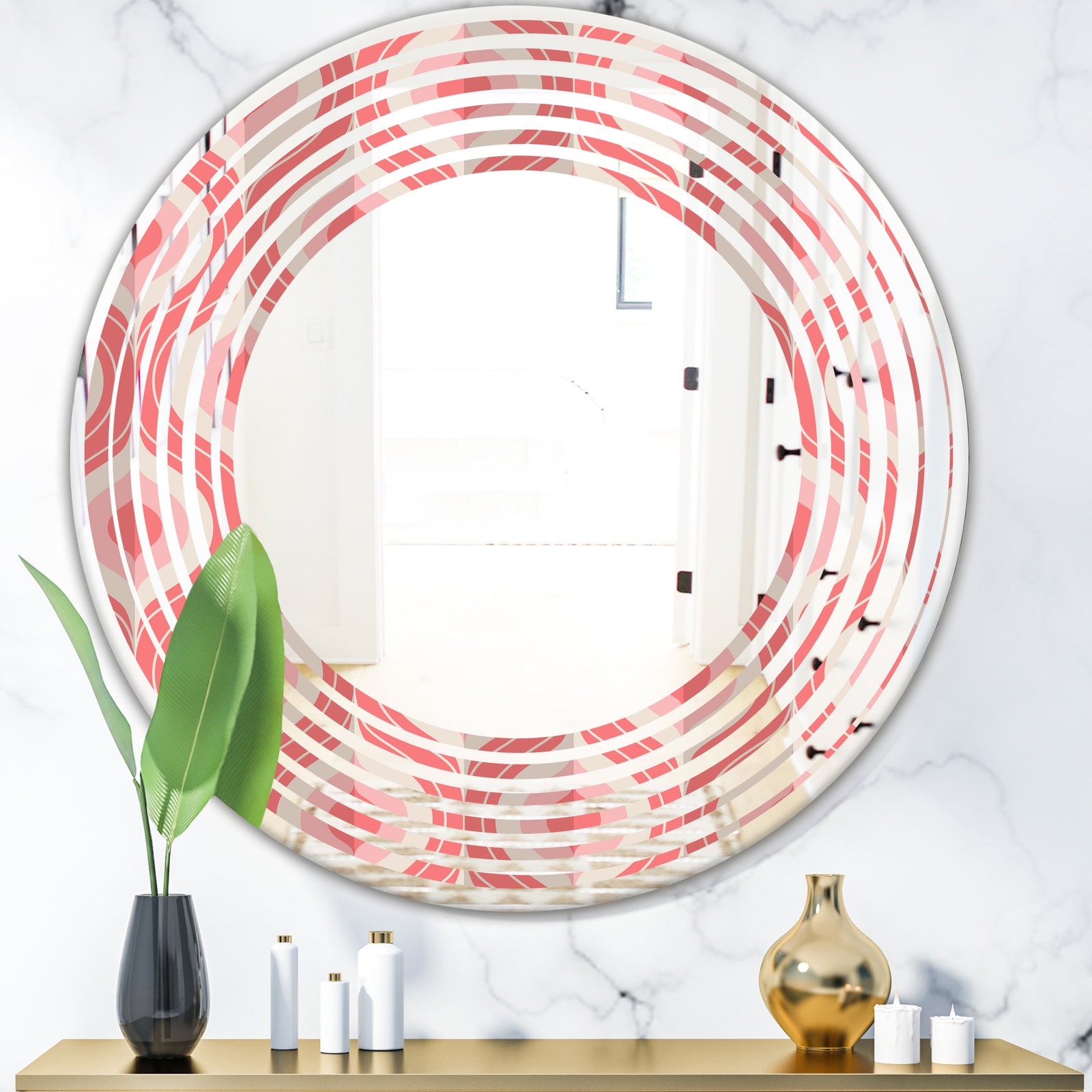 Retro Drop Design I - Modern Round or Oval Wall Mirror - Wave