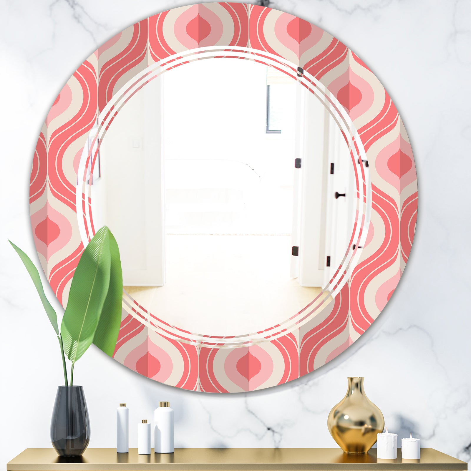 Retro Drop Design I - Modern Round or Oval Wall Mirror - Triple C