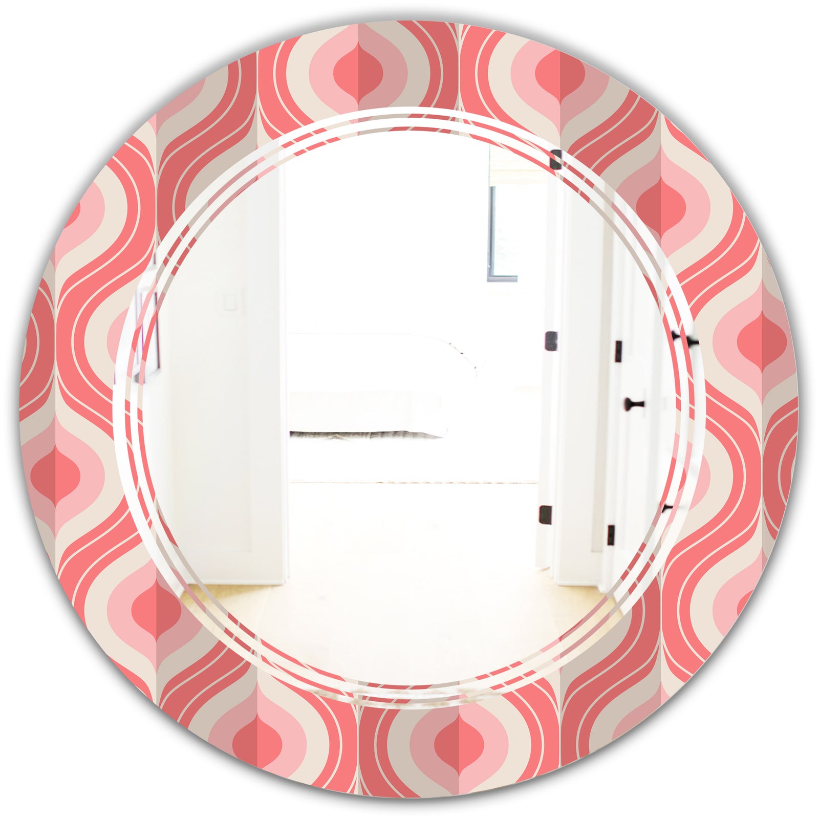 Retro Drop Design I - Modern Round or Oval Wall Mirror - Triple C