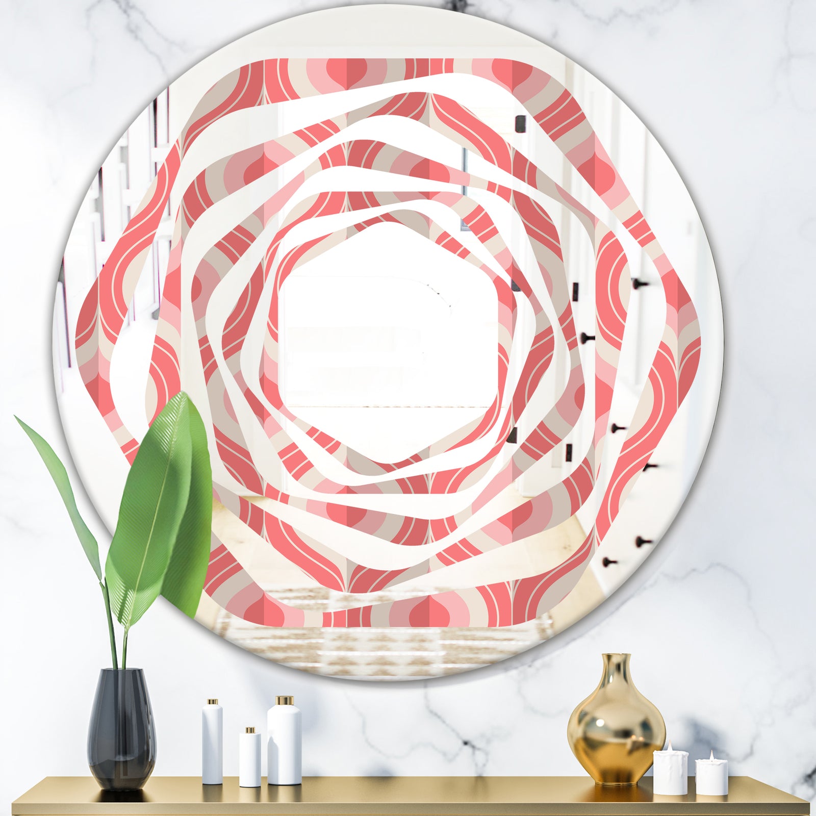 Retro Drop Design I - Modern Round or Oval Wall Mirror - Whirl