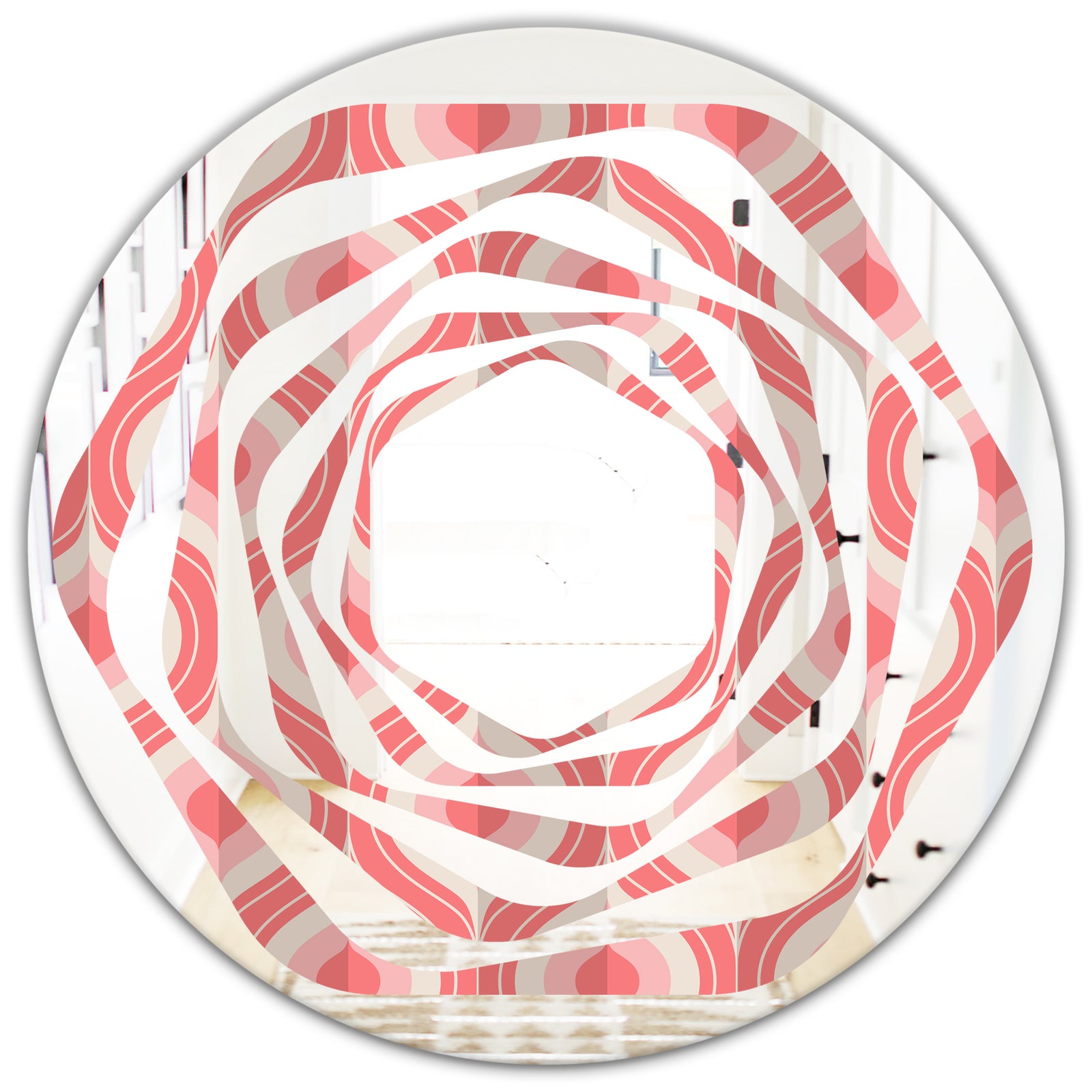 Retro Drop Design I - Modern Round or Oval Wall Mirror - Whirl