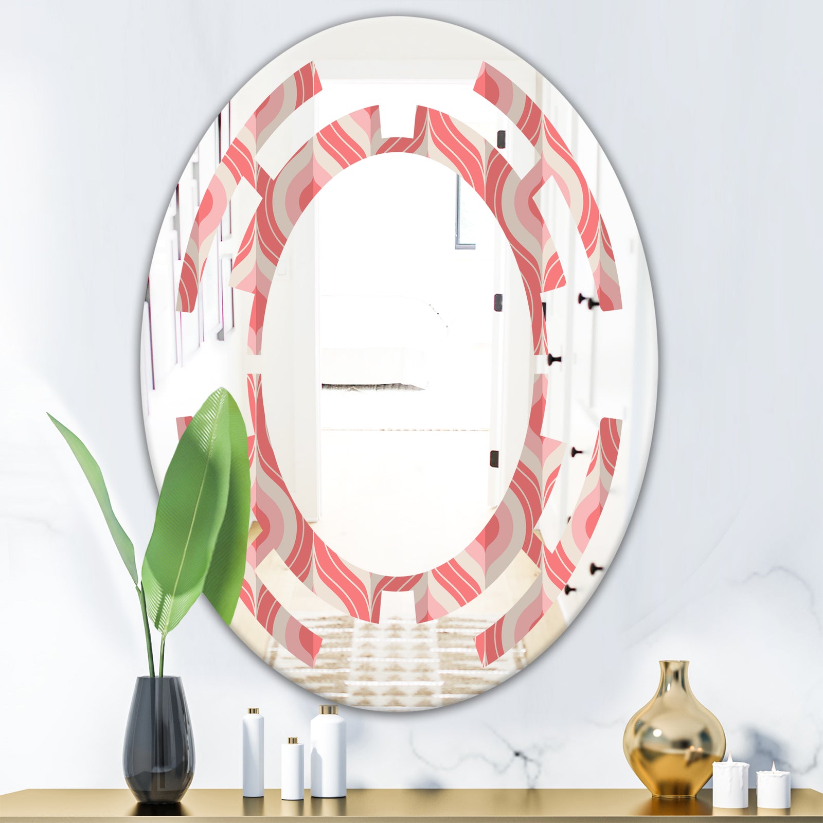 Retro Drop Design I - Modern Round or Oval Wall Mirror - Space