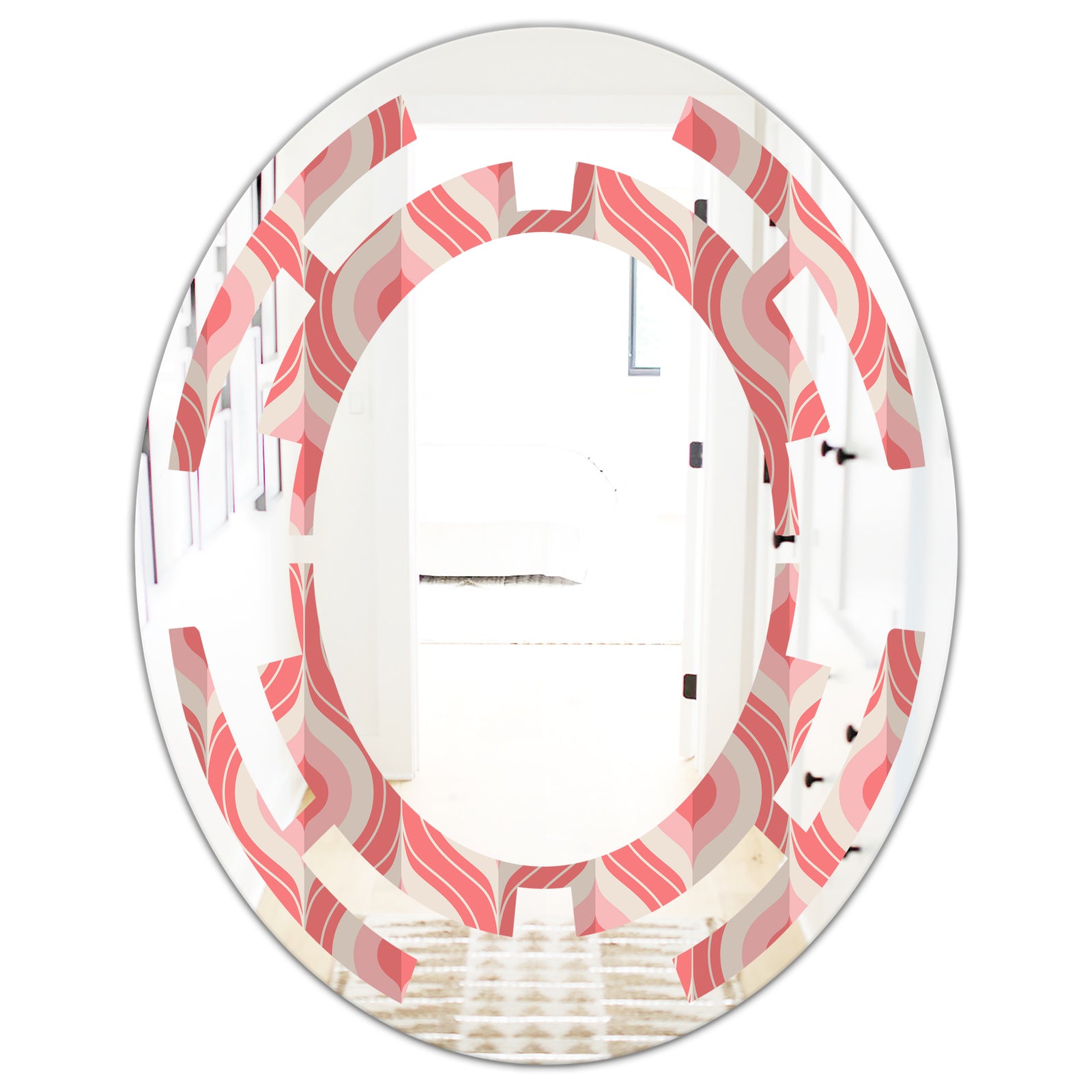 Retro Drop Design I - Modern Round or Oval Wall Mirror - Space