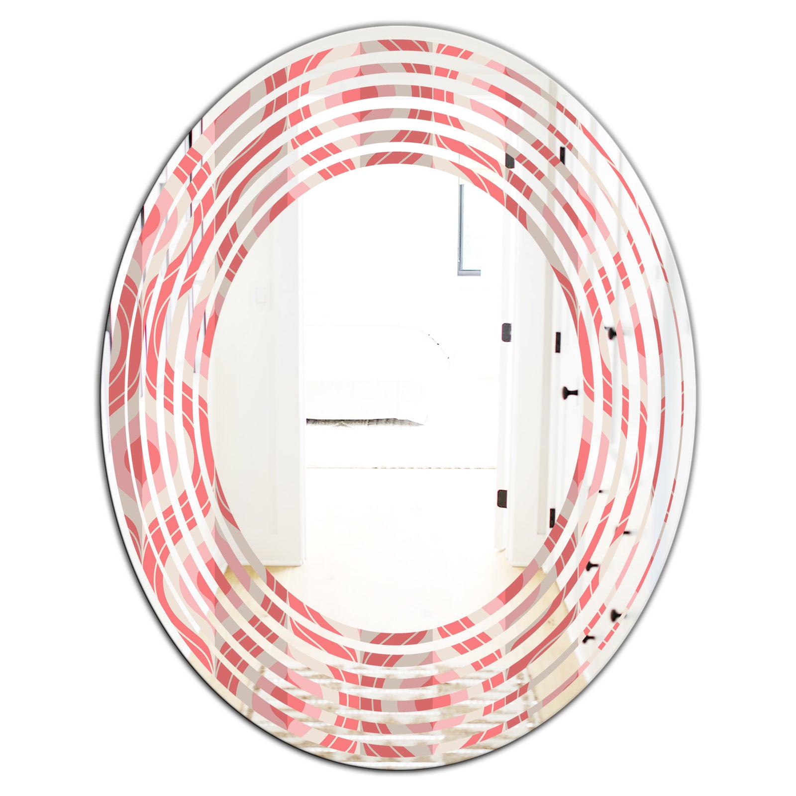Retro Drop Design I - Modern Round or Oval Wall Mirror - Wave