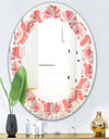 Retro Drop Design I - Modern Round or Oval Wall Mirror - Leaves