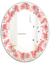 Retro Drop Design I - Modern Round or Oval Wall Mirror - Leaves
