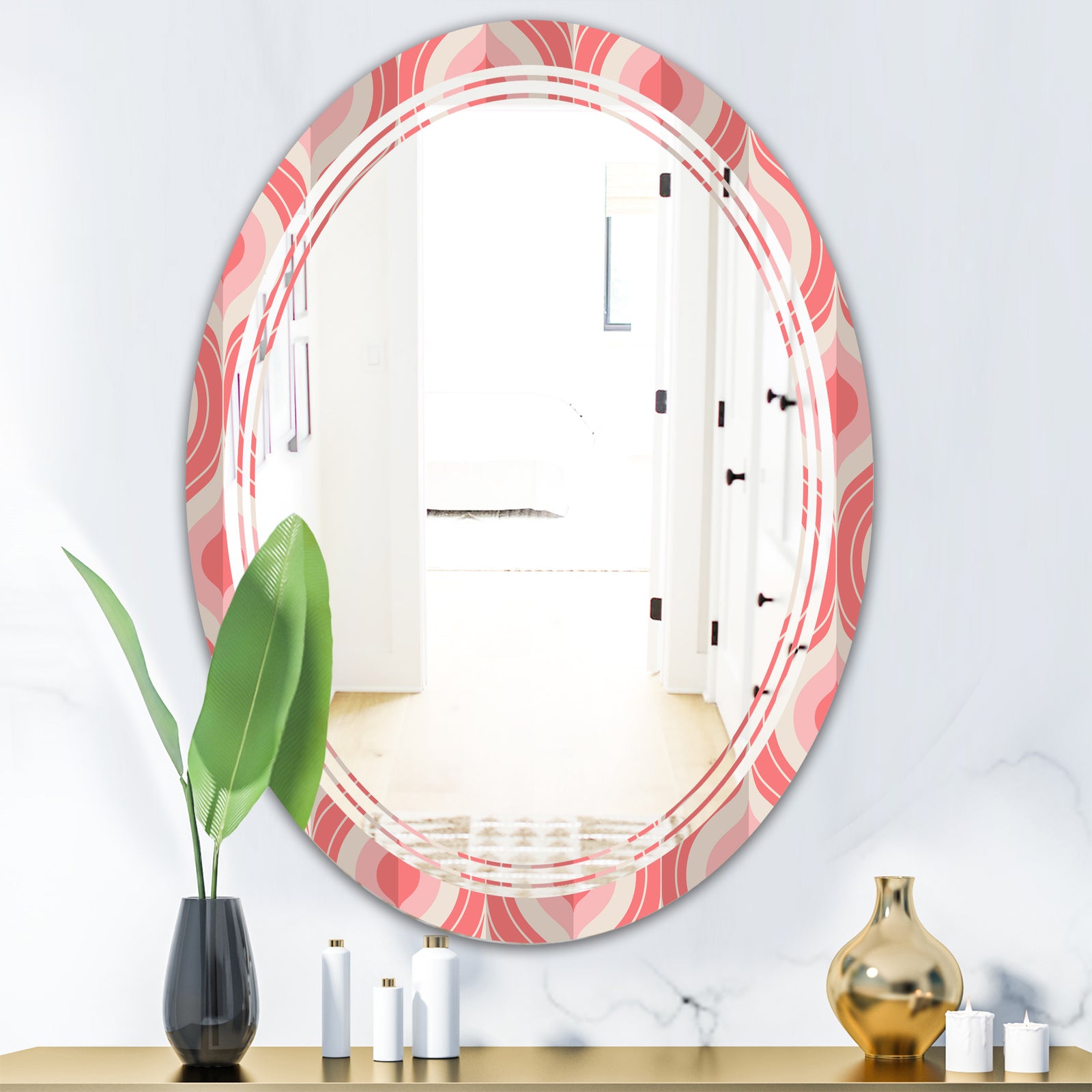 Retro Drop Design I - Modern Round or Oval Wall Mirror - Triple C