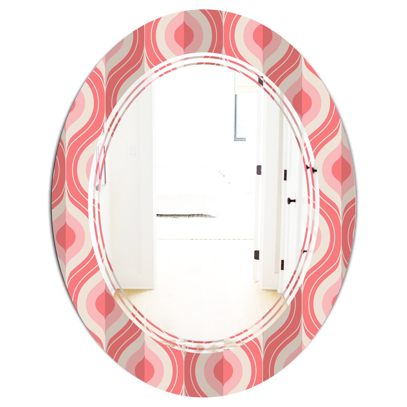 Retro Drop Design I - Modern Round or Oval Wall Mirror - Triple C