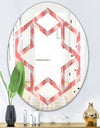 Retro Drop Design I - Modern Round or Oval Wall Mirror - Hexagon Star