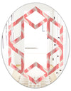 Retro Drop Design I - Modern Round or Oval Wall Mirror - Hexagon Star