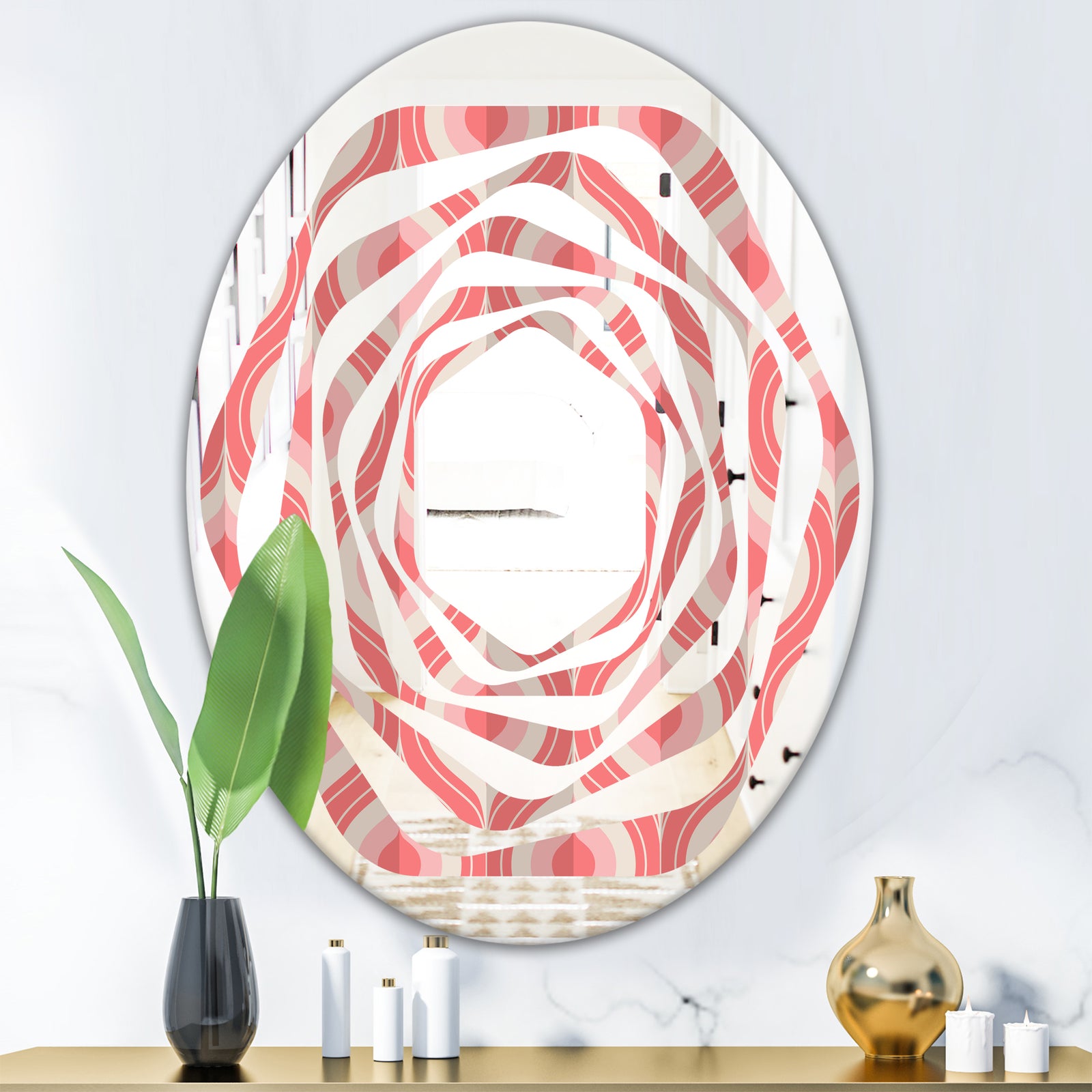 Retro Drop Design I - Modern Round or Oval Wall Mirror - Whirl