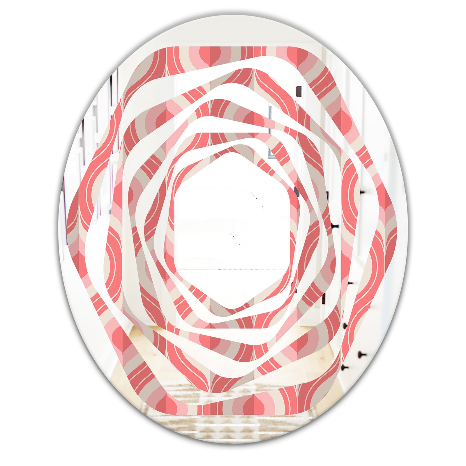 Retro Drop Design I - Modern Round or Oval Wall Mirror - Whirl
