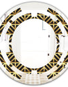 Golden Luxury Metallic Geometrics XIV - Modern Round or Oval Wall Mirror - Space