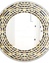 Golden Luxury Metallic Geometrics XIV - Modern Round or Oval Wall Mirror - Wave