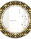 Golden Luxury Metallic Geometrics XIV - Modern Round or Oval Wall Mirror - Triple C