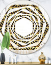 Golden Luxury Metallic Geometrics XIV - Modern Round or Oval Wall Mirror - Whirl
