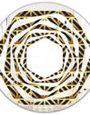 Golden Luxury Metallic Geometrics XIV - Modern Round or Oval Wall Mirror - Whirl