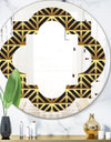 Golden Luxury Metallic Geometrics XIV - Modern Round or Oval Wall Mirror - Quatrefoil