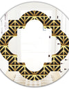 Golden Luxury Metallic Geometrics XIV - Modern Round or Oval Wall Mirror - Quatrefoil