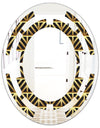 Golden Luxury Metallic Geometrics XIV - Modern Round or Oval Wall Mirror - Space