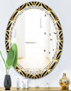 Golden Luxury Metallic Geometrics XIV - Modern Round or Oval Wall Mirror - Triple C