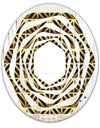 Golden Luxury Metallic Geometrics XIV - Modern Round or Oval Wall Mirror - Whirl
