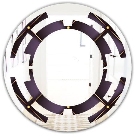 Quilted pattern - Modern Round or Oval Wall Mirror - Space